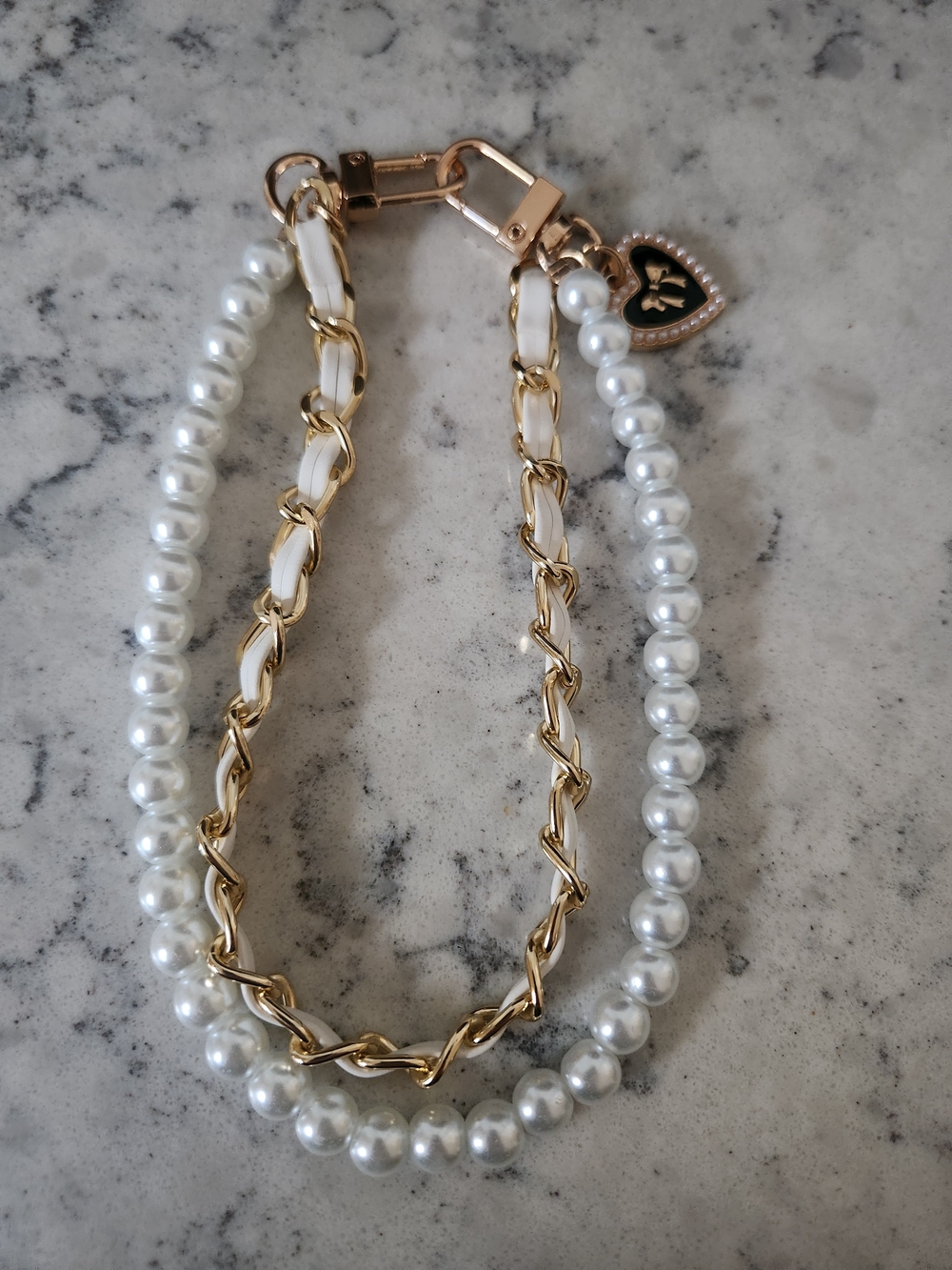 Pearl & Gold Chain Charm